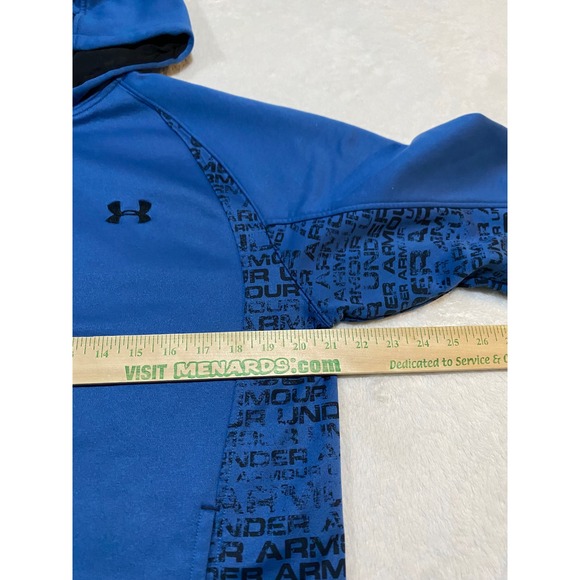 Under Armour Mens Blue Full Zip Hoodie Logo Print Fleece Jacket Medium 205382 - Picture 7 of 7